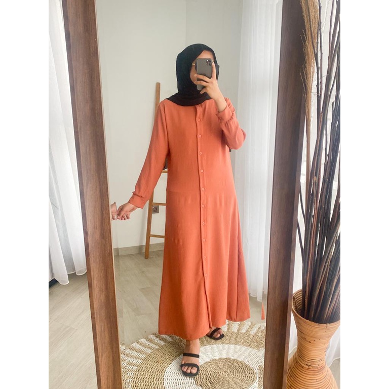 MARITA MIDI DRESS CRINKLE AIRFLOW PREMIUM-(TERMURAH ) AIRFLOW CRINKLE POLOS RAYON KEKINIAN