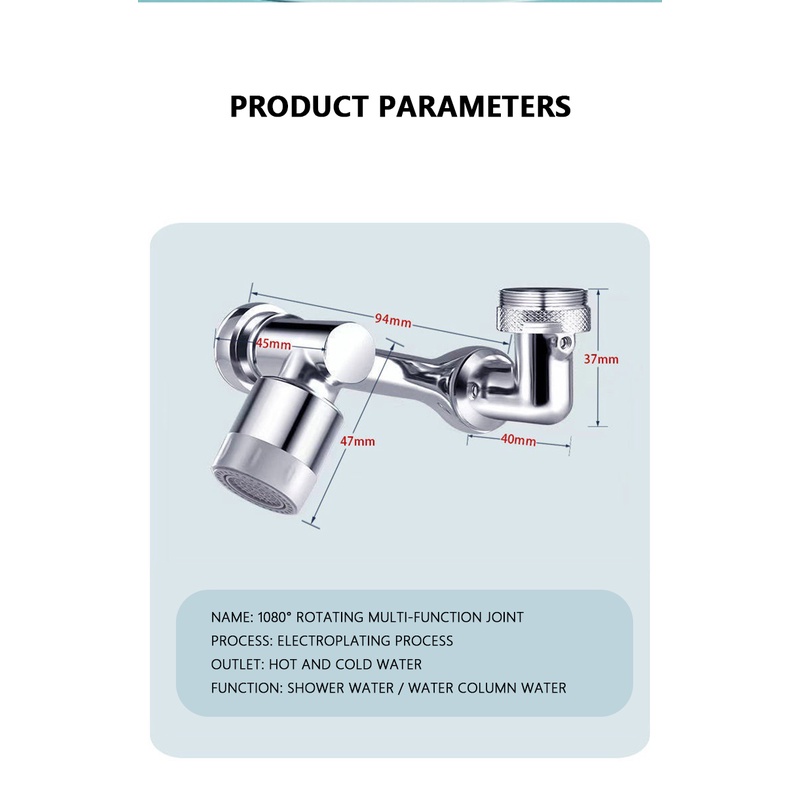 ღ Faucet 1080 ° Lifting Berputar Ekstensi Lengan Robot Anti Percikan Air Nozzle Kamar Mandi Wajah Menyikat Multifungsi Air Wastafel tekan Pendingin Cocok