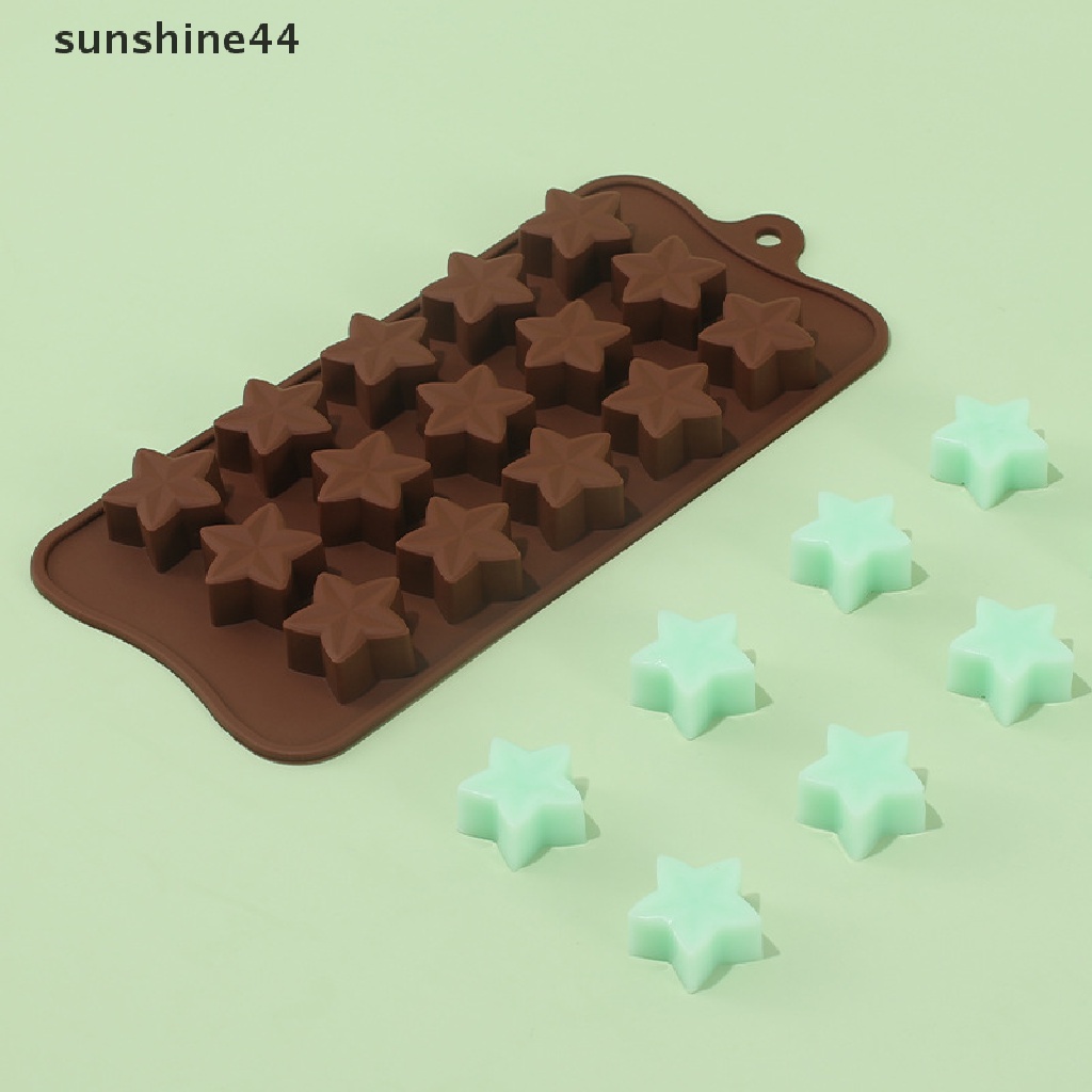 Sunshine 15Cavity Pentagram Star Egg Silicone Mold Cetakan Kue Coklat Fondant Baking.