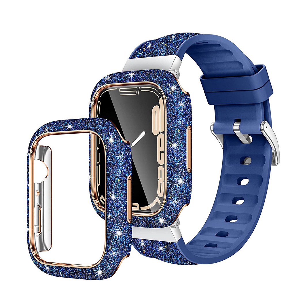 Diamond Case Untuk Apple Watch 45mm 41mm 44mm 40mm Bling Crystal Bumper Untuk Iwatch Series 8 7 4 5 6 Se