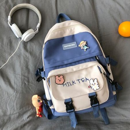 batosai.bags Tas ransel anak sekolah MILK TEA INCLUDE PATCH / BROS Tas kekinian tas casual Tas Ransel Sekolah Korean Style - Tas Ransel Milk Tea - Tas Ransel Wanita Kekinian - Tas Ransel Wanita Terbaru Tas Ransel Backpack Fashion Korea