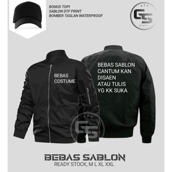Jaket Bomber - Bebas sablon free topi jaket  BOMBER