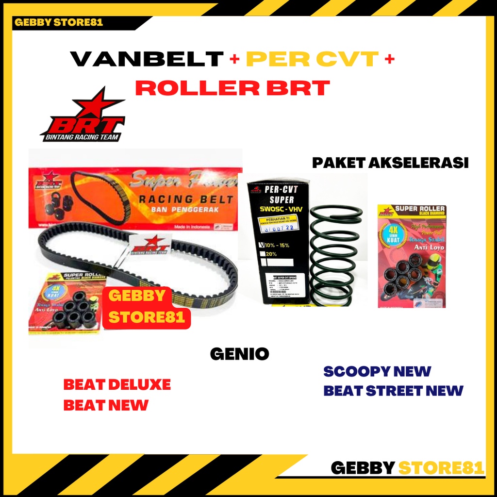 Paket CVT BRT Genio Scoopy 2021 Beat Deluxe 2020 2021 Roller BRT Beat Street Paket kirian cvt brt be