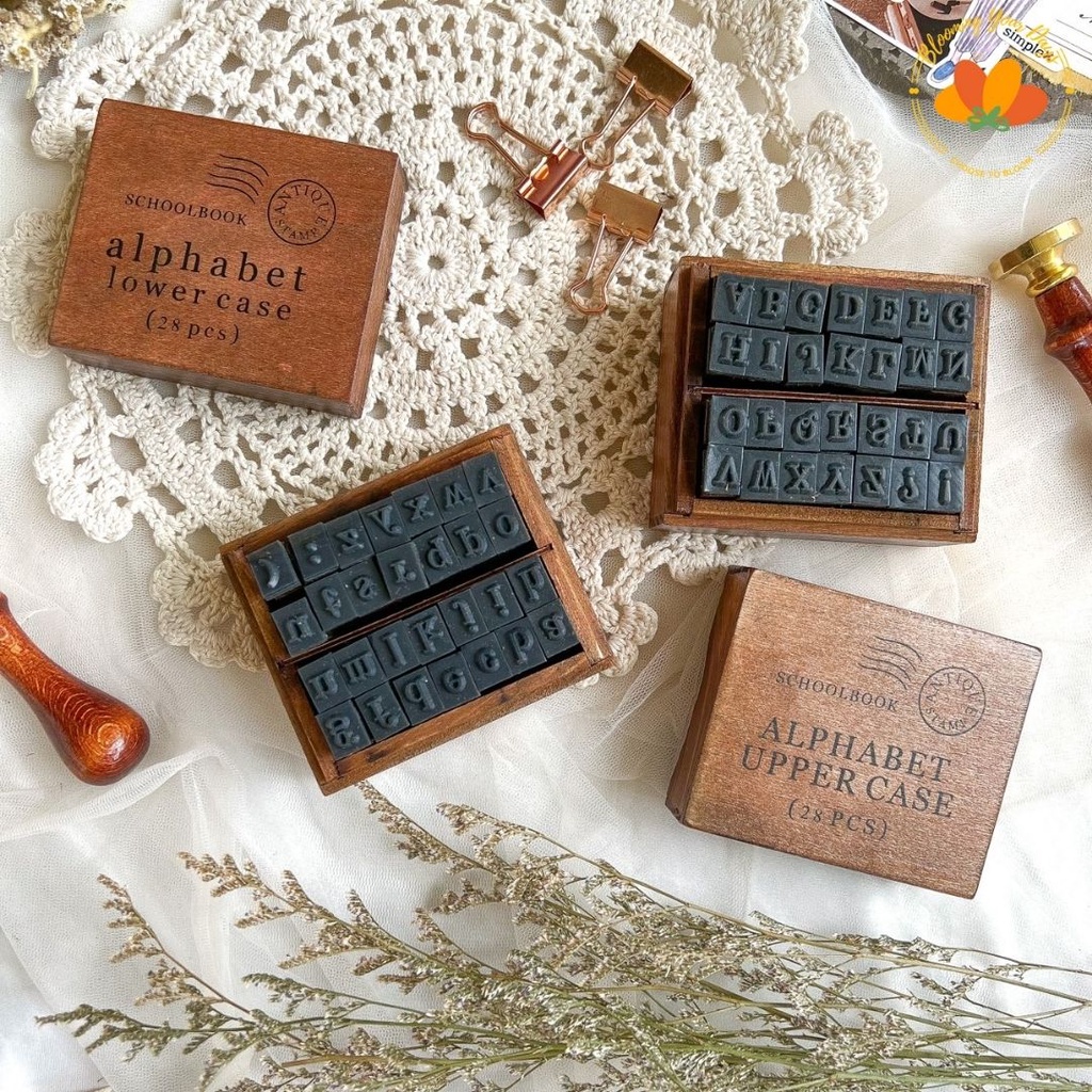 

Kts - Bloomingyouays Stempel huruf alfabet alphabet stamp set journal bujo DIY cetakan cap