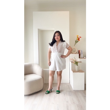 [ LittleBigCloth ] Dochas Lace Jumpsuit // Baju Bigsize Jumpsuit