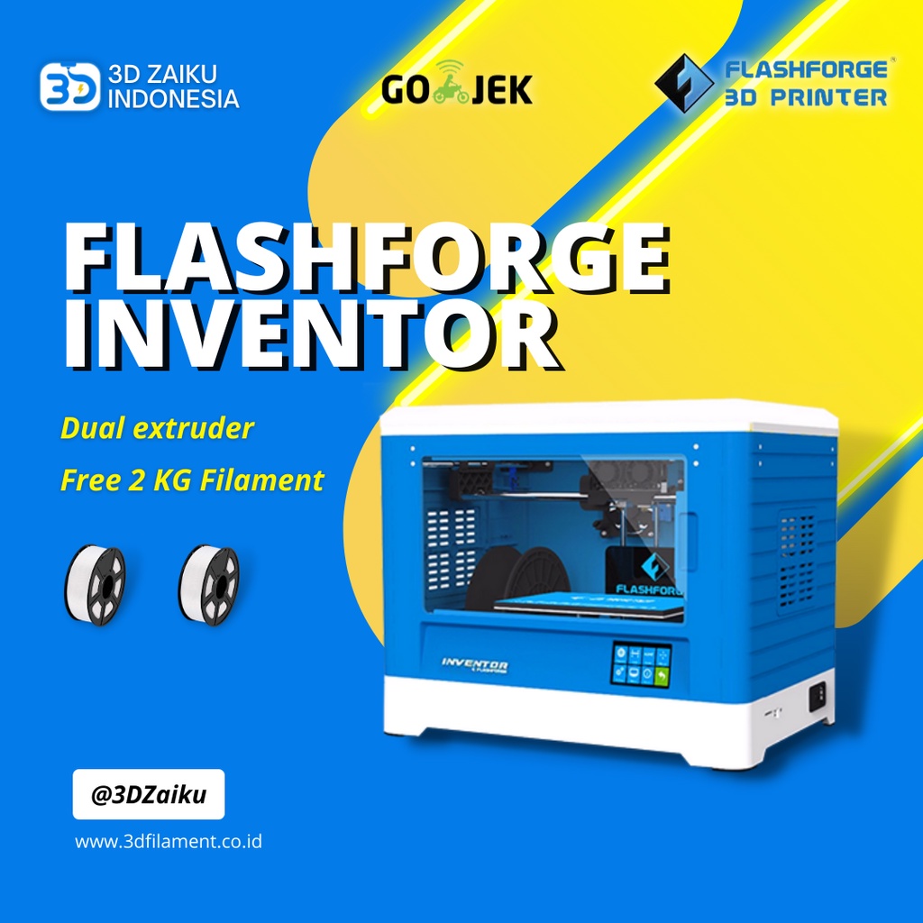 3D Printer Flashforge Inventor Dual Extruder dengan Built-In Kamera