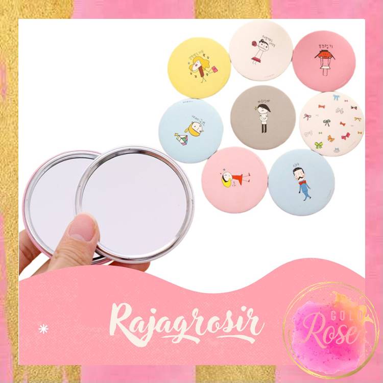 ℛ𝑜𝓈𝑒𝑔𝑜𝓁𝒹 F498 Cermin Bulat Karakter / Kaca Make Up Mini Animasi / Bermotif Animasi / Sovenir / Cermin Bulat Kecil Make Up / Kaca Make Up Kecil / Kaca Bulat Make Up