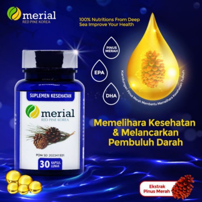 100% ORIGINAL Merial Red Pine Korea Obat Kolesterol Dan Darah Tinggi Hipertensi Jantung