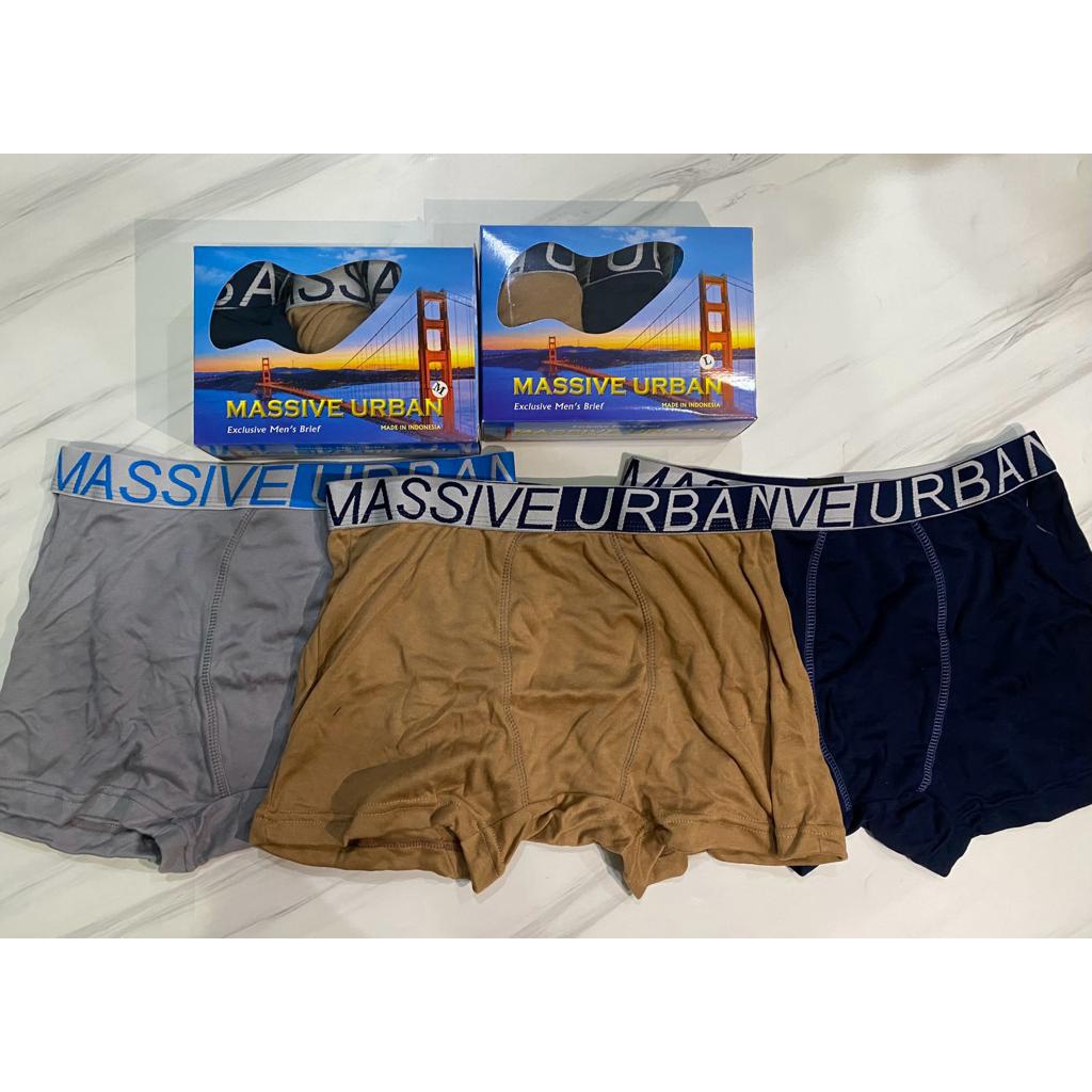 Celana Dalam Boxer CD Pria Laki Cowok Remaja Dewasa isi 3pcs Relic Roman Spartan Massive Polo Crown