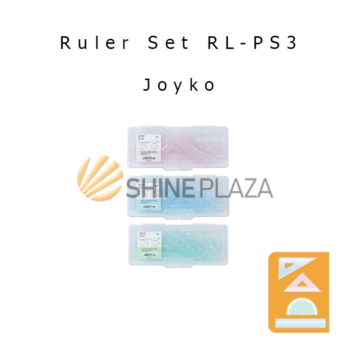 

Penggaris Plastik Pastel 4 in 1 RL-PS3 Joyko - Ruler Set Matematika