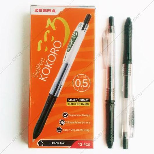 

HOT SALE pen bolpoin gel kokoro zebra 0.5 ( isi 12 pcs )