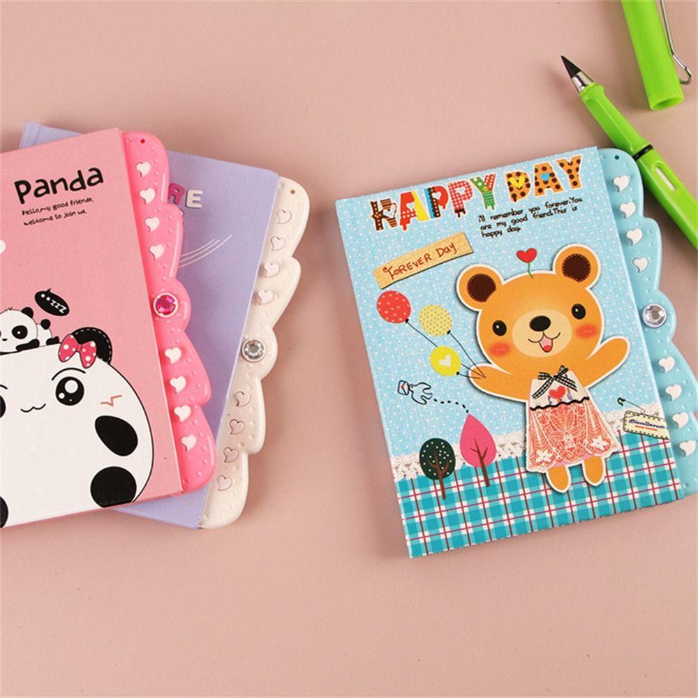 NICKOLAS1 Password Diary Anak Hadiah Perlengkapan Sekolah Animals Small Dengan Kunci Kawaii Notepad