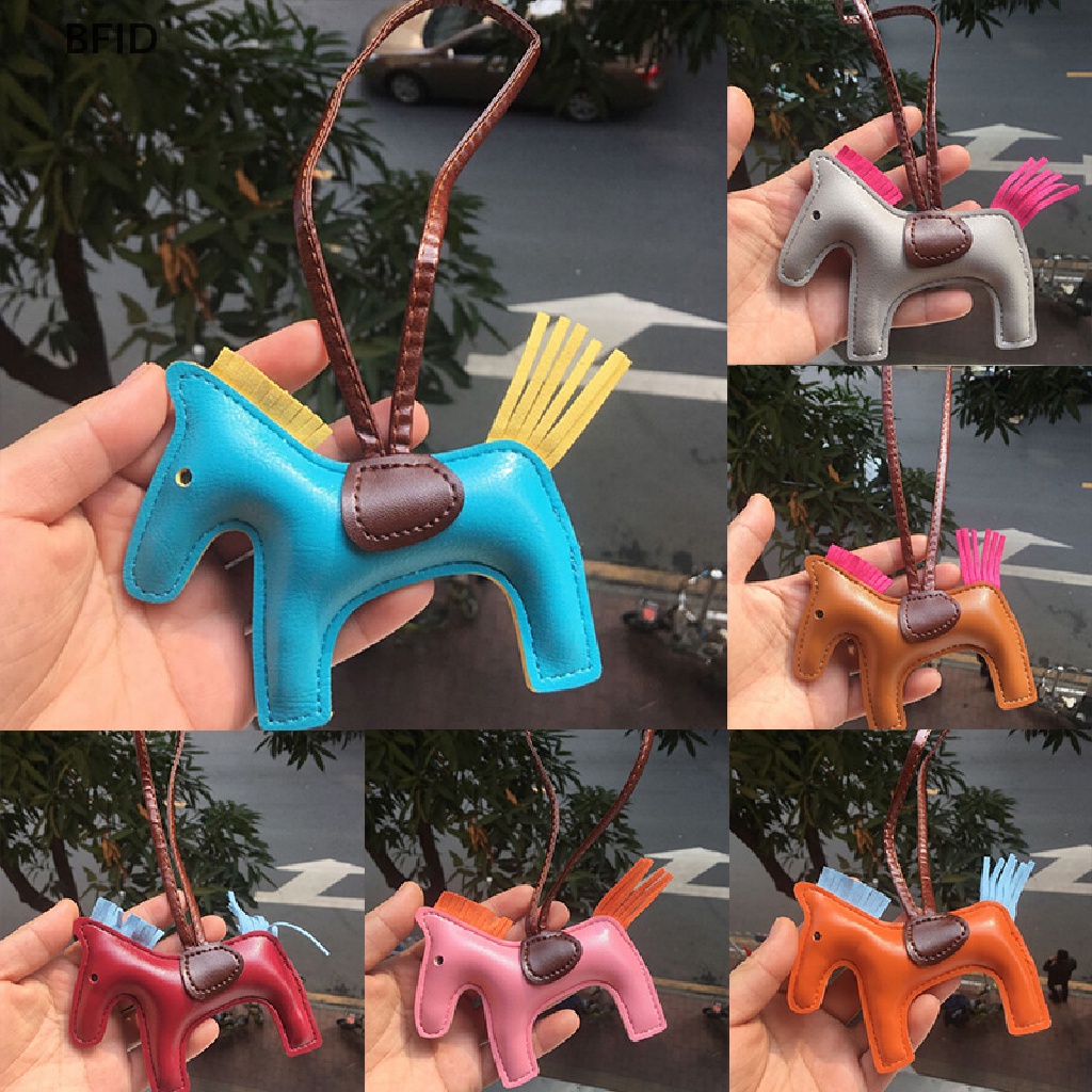 [BFID] Handmade PU Leather Keyrings Horse Gantungan Kunci Mobil Tas Pesona Liontin Aksesoris [ID]