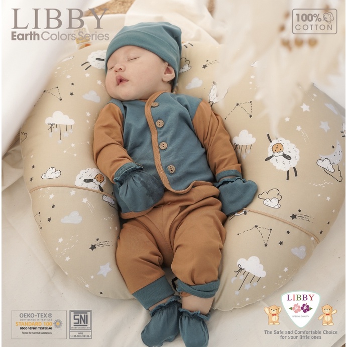 LIBBY Stelan Panjang Comfy Set Earth Combination Size 0-3|3-6|6-12 Bulan (1 stel/pack)