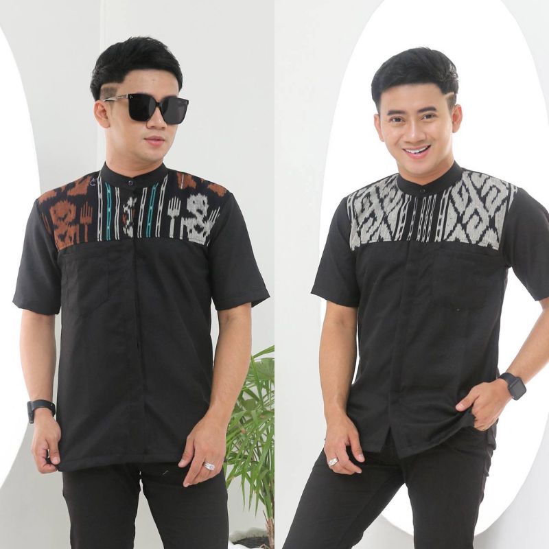 BAJU TENUN-BAJU TENUN PRIA-KEMEJA TENUN-KEMEJA TENUN KOMBINASI