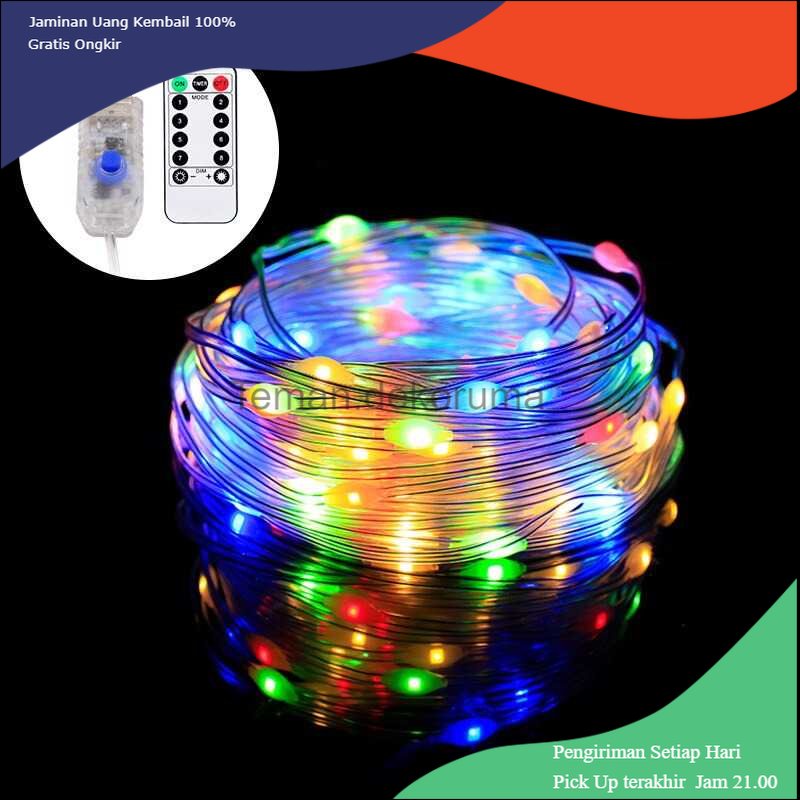 TD - LMP ANBLUB Lampu String Hias Dekorasi USB Waterproof 100 LED 10M + Remote - LISM-13