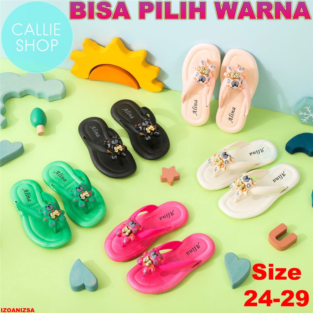 Sandal Anak Jepit Boneka Tedy Jelly 2977-A8 KCBKTEDY Size 24-29