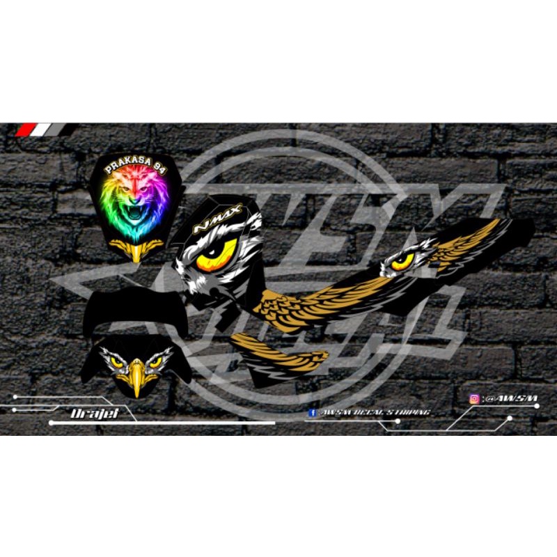 Decal Nmax terbaru motif premium bahan orajet glossy