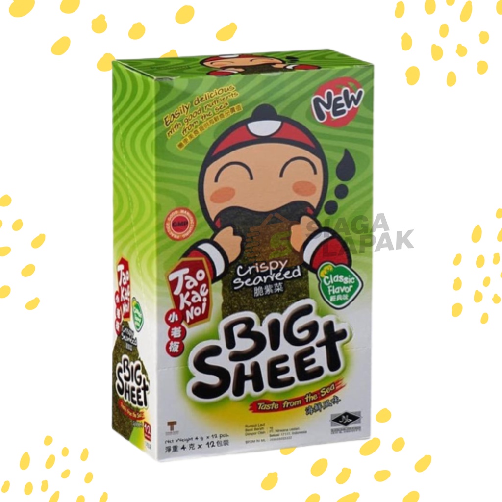 Rumput Laut Tao Kae Noi Big Sheet Crispy Seaweed All Varian 3,2gram