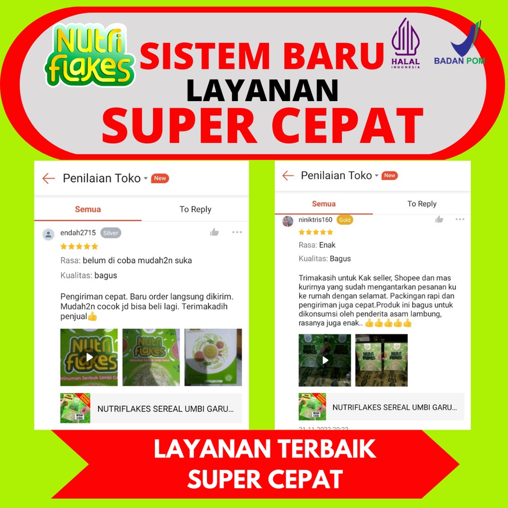 Nutriflakes Umbi Garut Asam Lambung Paket 1 Box Tuntaskan Asam Lambung Maag Gerd Gangguan Pencernaan Ekstra Daun Kelor Psyllium Husk Susu Etawa Netto 280g/Box