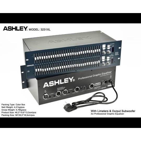 Graphic Equalizer ASHLEY 3231XL With Limiters & Output SubWoofer