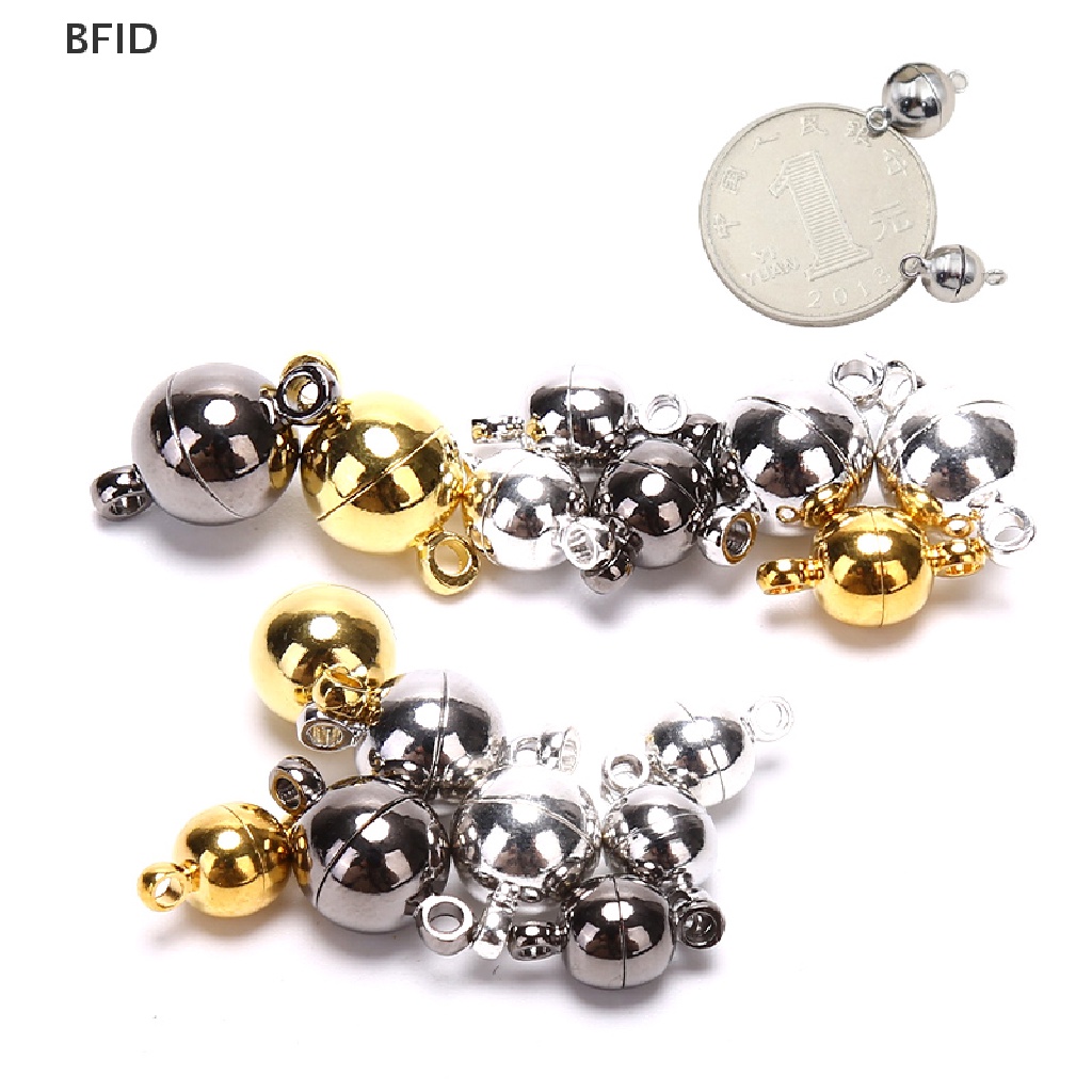 [BFID] 10pcs Magnetic Lobster Clasps Buckle Hook Bola Bulat DIY Membuat Perhiasan Temuan [ID]