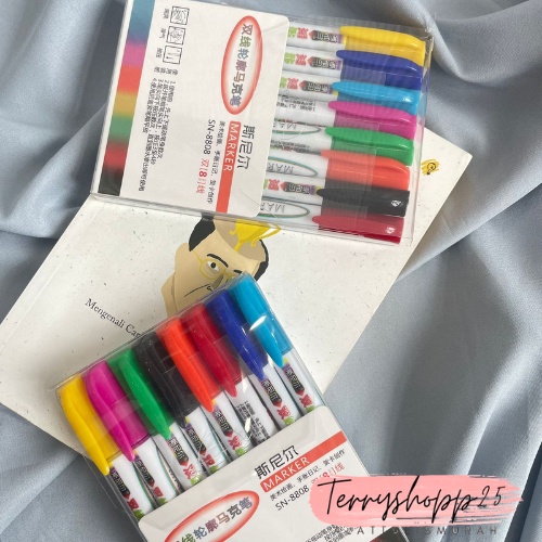 

Stabilo 1set isi 8pcs stabil glitter neon lucu alat tulis sekolah unik