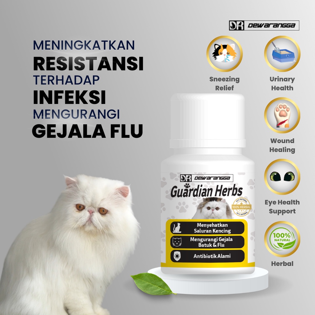 Govis Vitamin Kucing Guardian Herbs Dewarangga - Antibiotik Alami Kucing - Anti Biotik Alami Kucing - Obat Ginjal Kucing - Vitamin Tulang Kucing - Obat Tulang Kucing