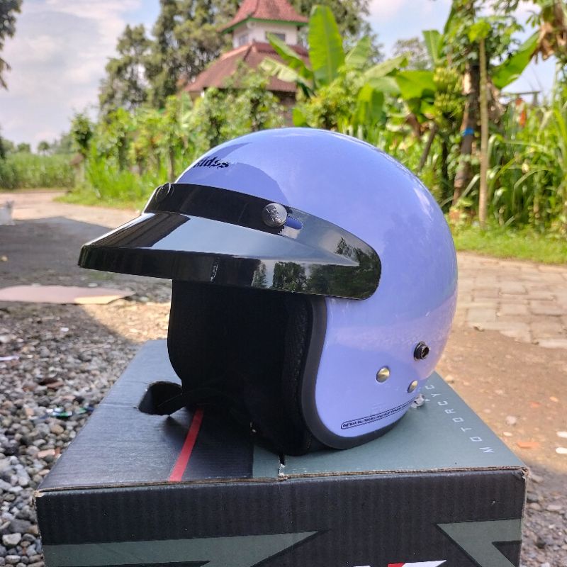 Helm Bogo Anak JM Carkidss Retro Junior Full Leher Kaca Datar Kaca Cembung Original Sni
