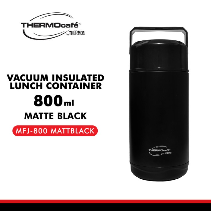 Lunch Box Thermocafe By Thermos Lunch Container 800Ml - Matt Black (Mfj-800)