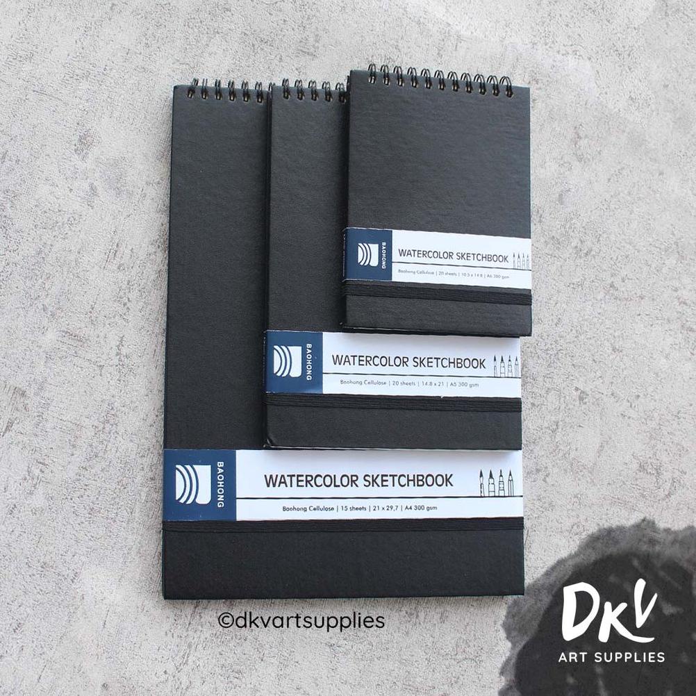 

[Produk 7933] Watercolor Sketchbook Baohong Cellulose 300gsm A6 / A5 / A4 q9kst