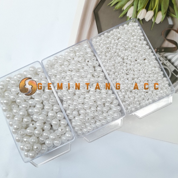 (20 gram) Mutiara Sintetis Mutsin Ringan Mutiara Imitasi Bahan Kerajinan