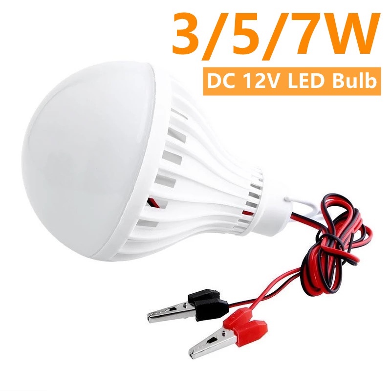 3w/5w/7w 12V DC Lampu Led Luar Ruangan Rumah Tangga Power Failure Lampu Darurat Lampu Gantung Tenda Portabel Camping Memancing Lampu Bohlam Pencahayaan Baterai Hemat Daya Lampu Led