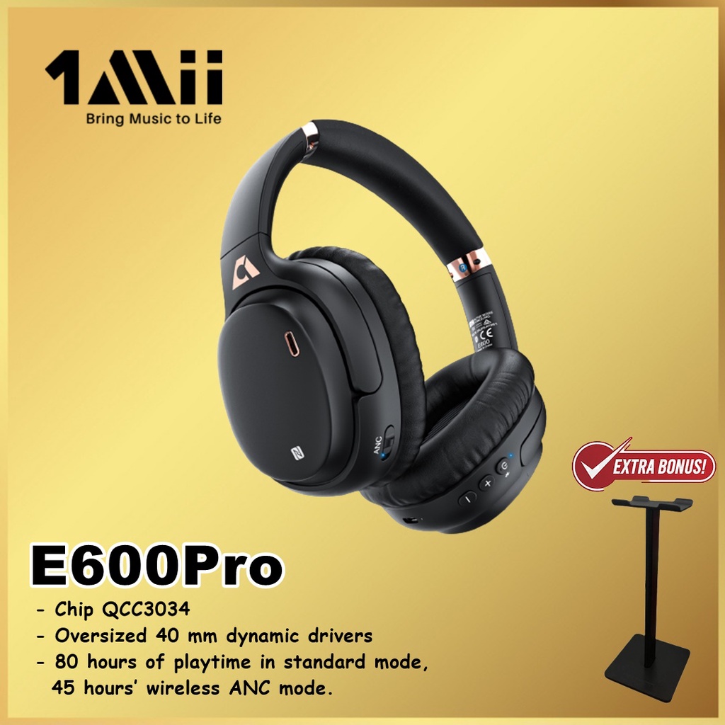 1Mii E600Pro E600 Pro Active Noise Cancelling Headphones Headset