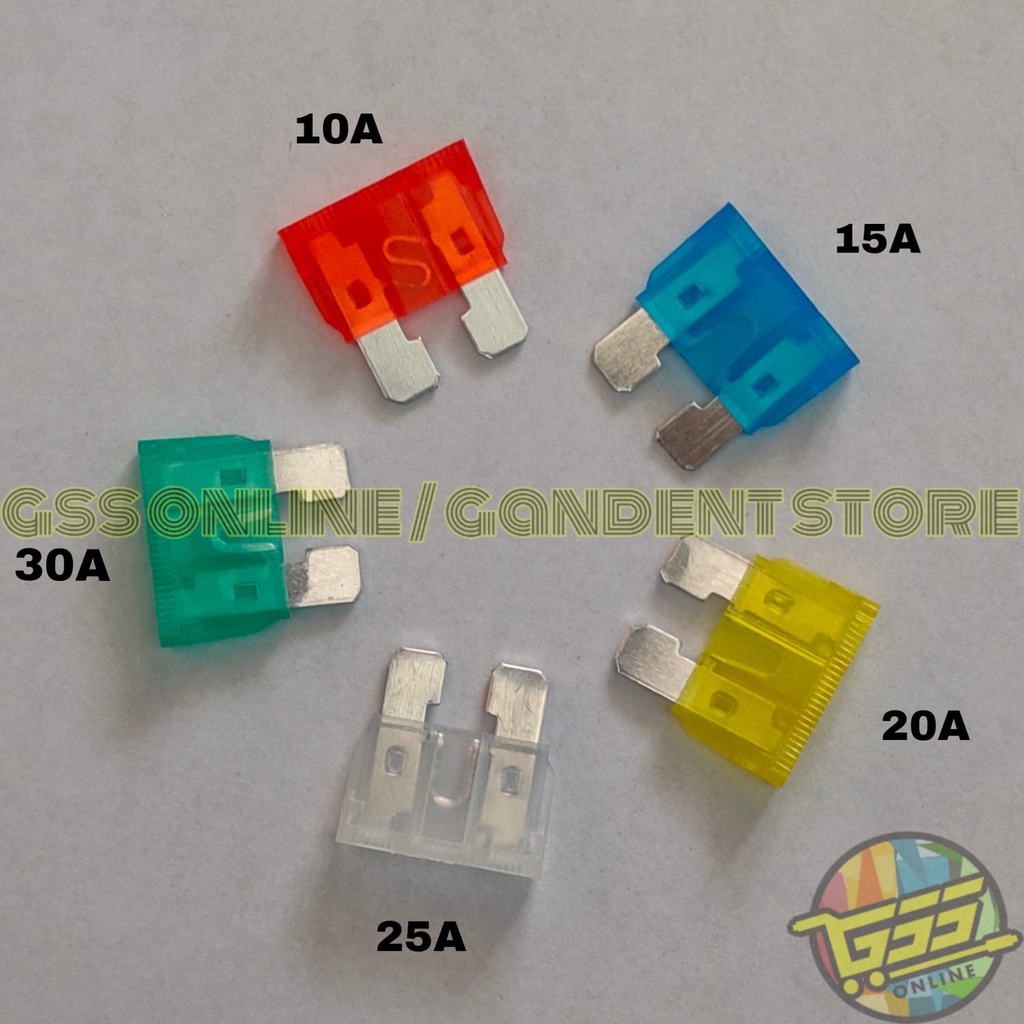 Fuse sekring tancap DX besar original fuse 10A 15A 20A 25A 30A 1 BOX ISI 100 PCS