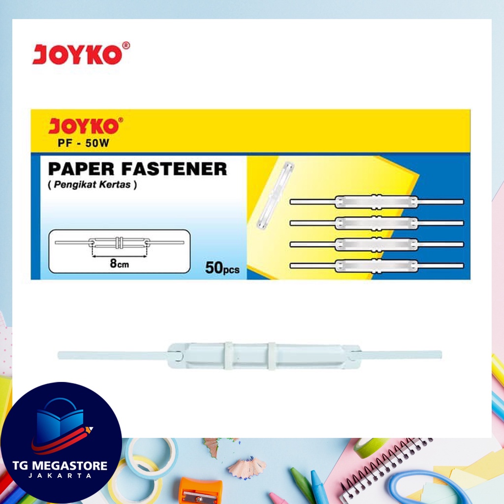 

Pengikat Kertas White isi 50pcs PF - 50 / Paper Fasterner Joyko