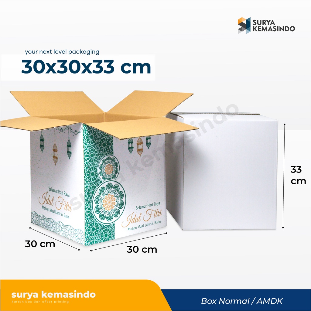 

Box Parcel 30x30x33 Kardus/Parcel/Parcell/Lebaran/Idul Fitri/Fitri/Eid Mubarak/Ied/Eid/Mubarak/Paket/Sembako/Hampers/Normal