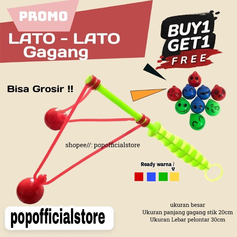 Mainan Latto Latto Viral Gagang Etek Etek Gagang / Mainan Lato Lato Metic / Mainan Jadul Lato Lato G