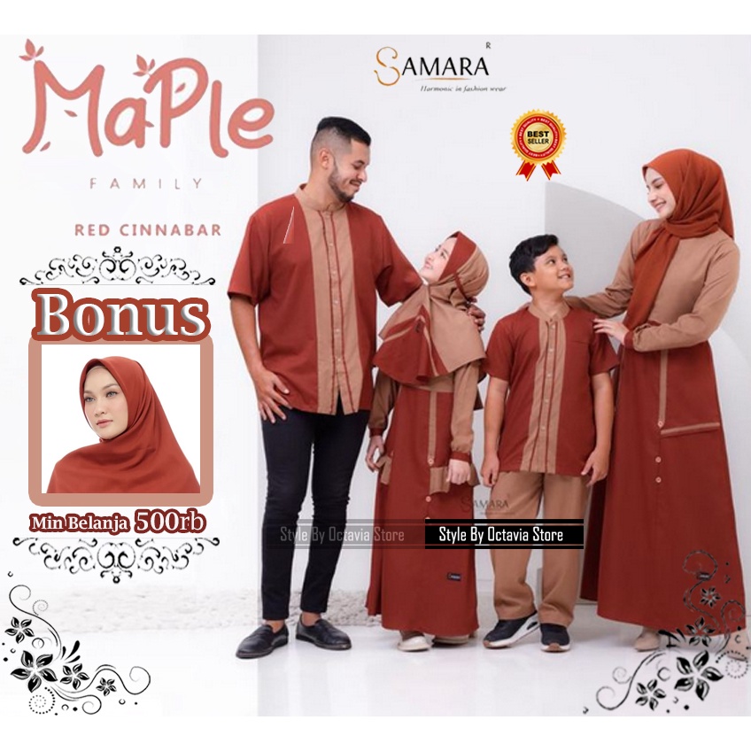 Sarimbit Keluarga Couple Muslim Terbaru 2023 Maple Red Paling Trending