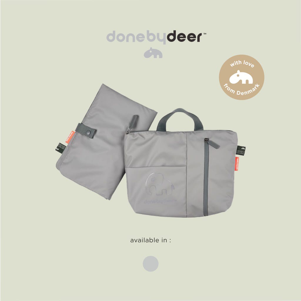 Done by Deer Changing Clutch Elphee Grey - Alas Popok Bayi / Tas Perlengkapan Bayi