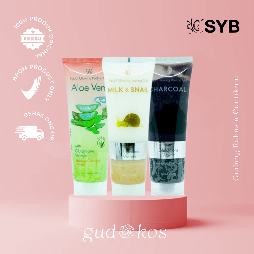 SYB Facial Glowing Peeling Gel Aloe Vera | Milk &amp; Snail | Charcoal