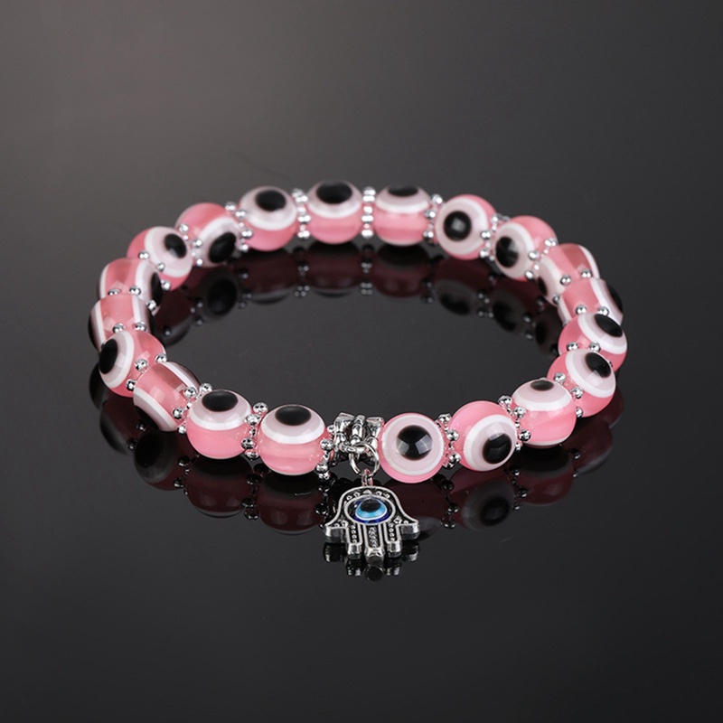 Evil Eye Glass Bead Feng Shui Gelang Seribu Mata Fuzhu Pria Dan Wanita Gelang Kekayaan Keberuntungan Perhiasan Fashion