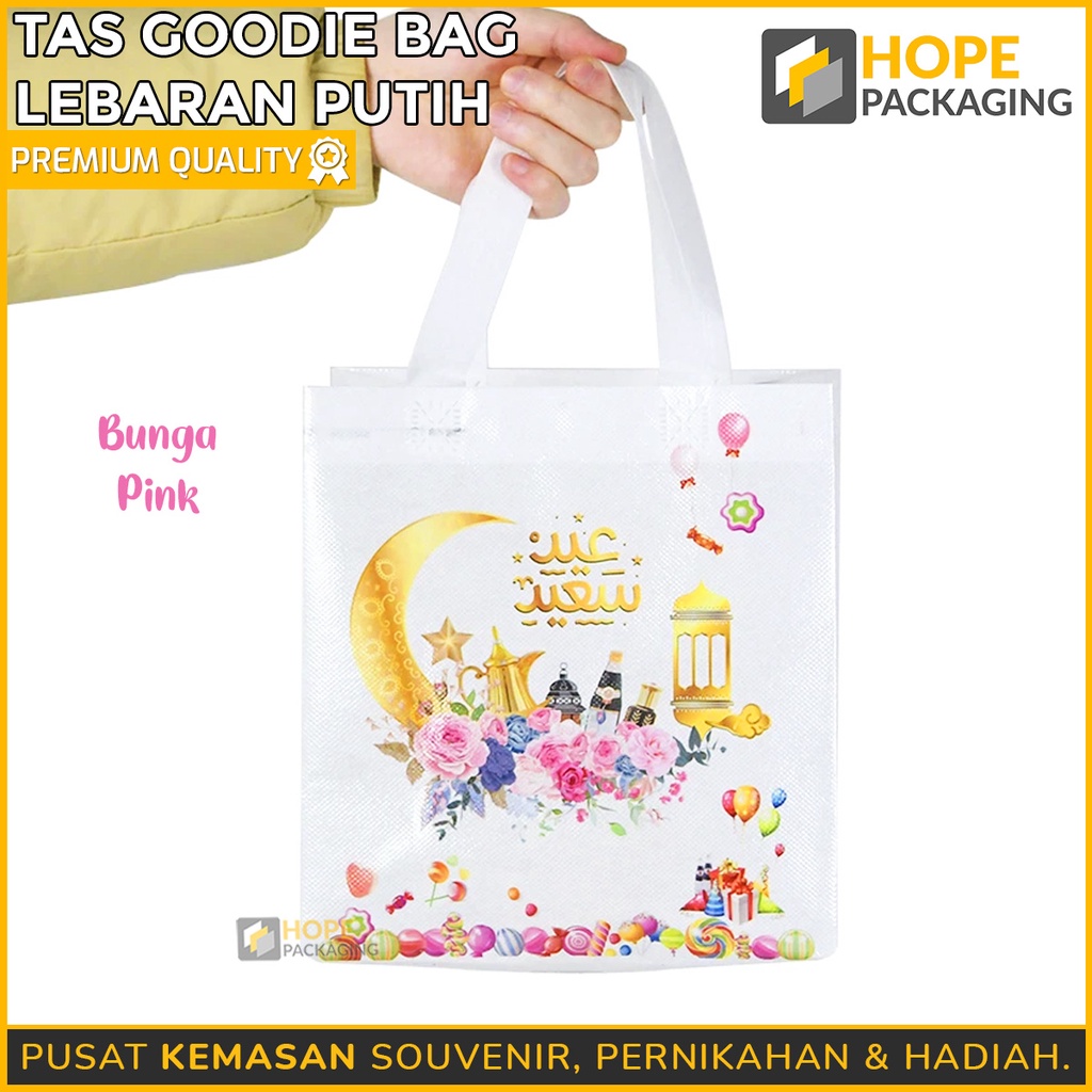 Tas Goodie Bag lebaran putih / Goodie bag lebaran / Tas idul Fitri