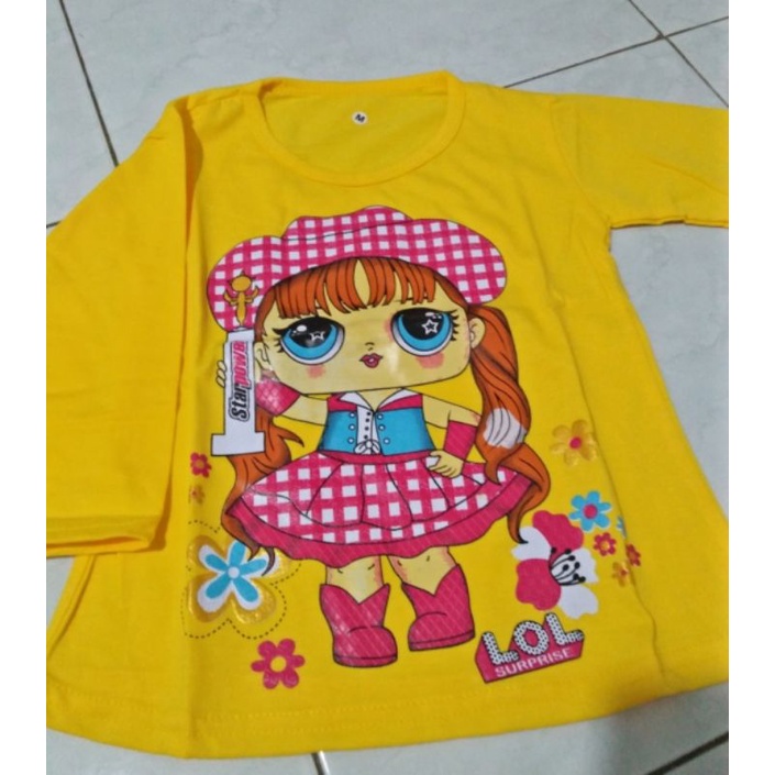 baju kaos anak perempuan lengan panjang/3-4tahun