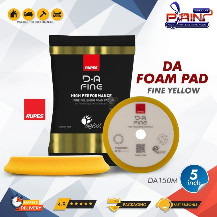 RUPES DA Fine Foam Pad Yellow 5 inch DA150M Polishing Foam Pad