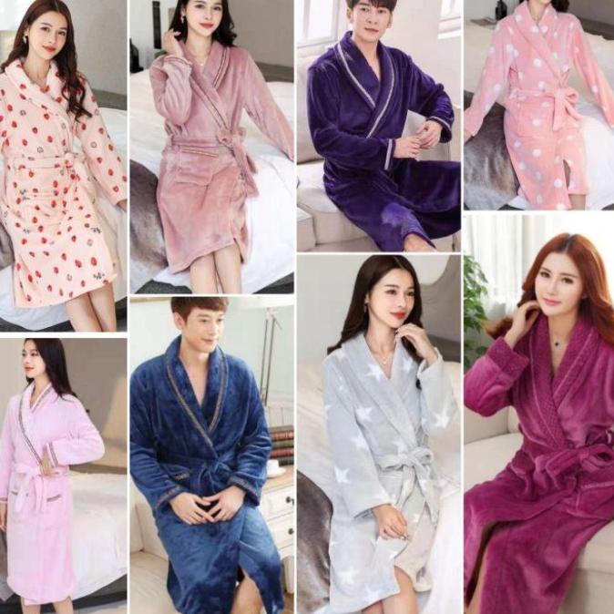 Kimono Handuk Wanita & Pria Dewasa Jubah Handuk Bathrobe Import Tebal ---NEW READY---