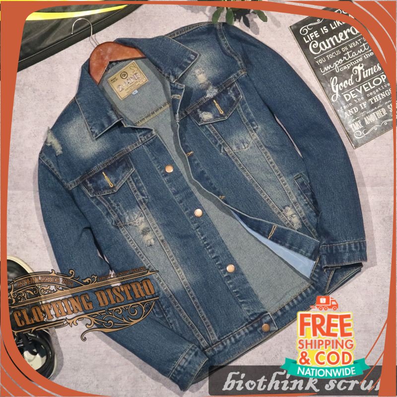 JAKET JEANS NEW BREND DENIM UNISEX/ Z NINE Jaket Jeans Pria Jaket Pria Wanita Denim Halus Nyaman Tid
