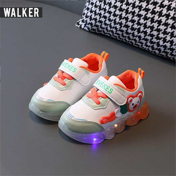 Sepatu Sneaker Anak Laki Laki Perempuan - Sepatu Anak TK PAUD Import Ada Lampu LED m291