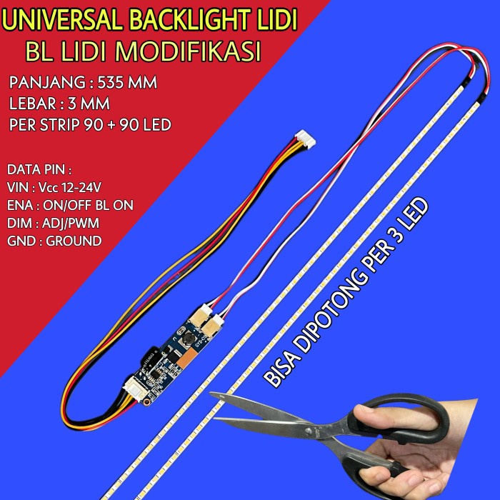 Tgs Backlight Lidi Universal Multi Lampu Strip Bl Led Plus Inventer 533Mm