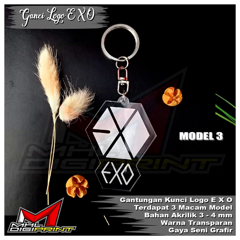 GANTUNGAN KUNCI AKRILIK LOGO EXO - GANTUNGAN KUNCI EXO - SEHARI JADI TANPA MINIMAL ORDER - GANTUNGAN KUNCI AKRILIK